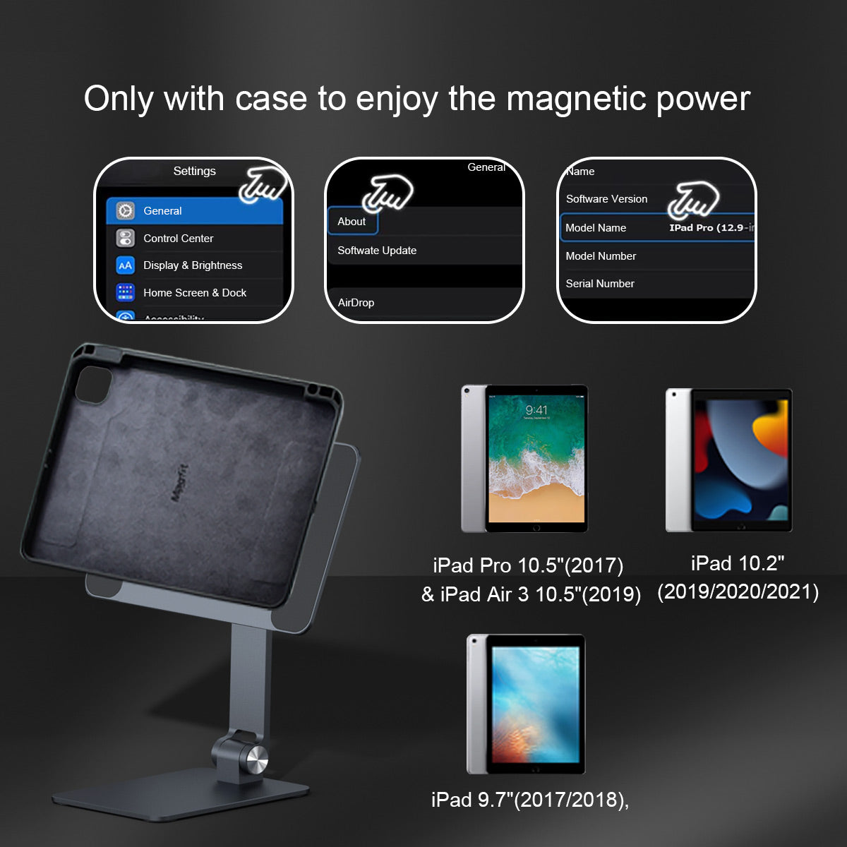 Longsea Magfit iPad Magnetic Foldable Float Stand